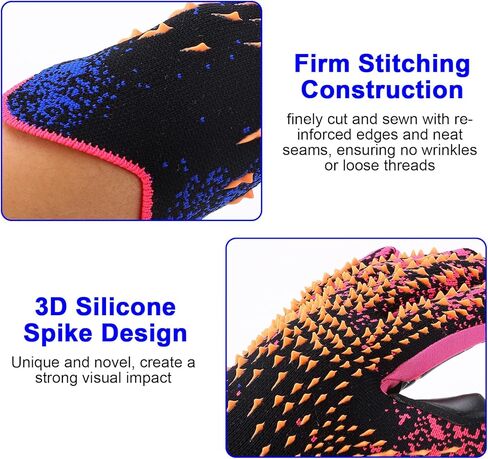 Keenso Soccer Goalie Gloves, Strapless Professional Goalkeeper Gloves for Youth, Grip Football Gloves with Size 8/9/10 for Adults and Kids Age 8-12 (NO.8) in Kuwait