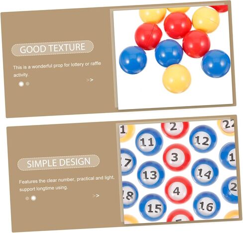Yardwe 30pcs Bingo Balls Raffle Lottery Balls Safe Lightweight Resistant to Fading for Party in Kuwait