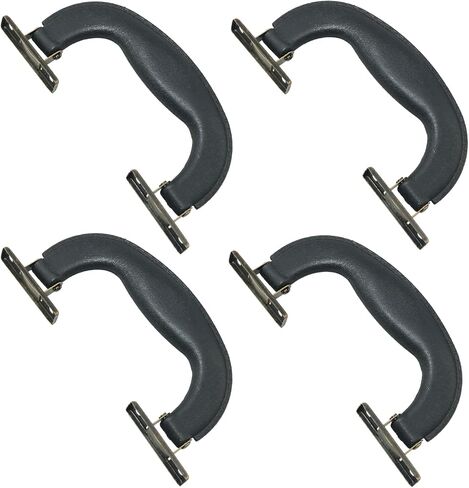 4PCS Leather Plastic Vintage Handle Bronze Feet Imitation Leather Plastic Vintage Hardware Home Decoration Antique Suitcase Fittings for Boxes Cases Luggage Suitcases Black in Kuwait