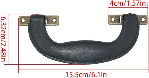 4PCS Leather Plastic Vintage Handle Bronze Feet Imitation Leather Plastic Vintage Hardware Home Decoration Antique Suitcase Fittings for Boxes Cases Luggage Suitcases Black in Kuwait