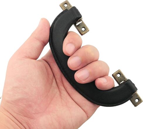 4PCS Leather Plastic Vintage Handle Bronze Feet Imitation Leather Plastic Vintage Hardware Home Decoration Antique Suitcase Fittings for Boxes Cases Luggage Suitcases Black in Kuwait