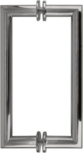 C.R. Laurence CRL Polished Chrome 8" MT Series Round Tubing Mitered Corner Back-to-Back Pull Handle in Kuwait