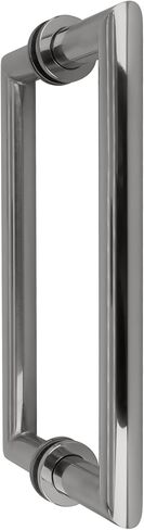 C.R. Laurence CRL Polished Chrome 8" MT Series Round Tubing Mitered Corner Back-to-Back Pull Handle in Kuwait