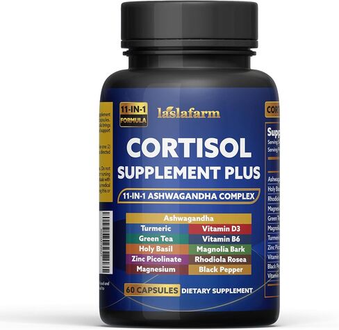 11in1 Cortisol Plus Supplement, 11in1 Ashwagandha and Natural Herbal Complex Vitamin Blend for Daily Mood, Focus and Sleep, Suitable for Women and Men 60 Capsules in Saudi Arabia