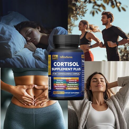 11in1 Cortisol Plus Supplement, 11in1 Ashwagandha and Natural Herbal Complex Vitamin Blend for Daily Mood, Focus and Sleep, Suitable for Women and Men 60 Capsules in Saudi Arabia