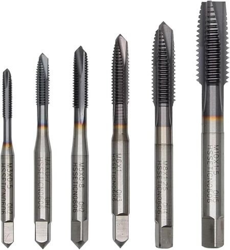 برغي الموضوع الحنفية لقم الثقب الناي المدبب متري M1-M16 TICN المغلفة أدوات الآلة (1 قطعة ، M12x1.25) in Kuwait