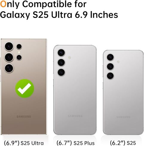 Armor متوافق مع Samsung Galaxy S25 Ultra Case مع غطاء الكاميرا من الدرجة العسكرية للهاتف Phone Case متوافقة مع Samsung Galaxy S25 Ultra Phone Case (Black) in Saudi Arabia