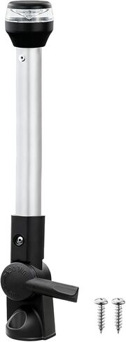 24 Inches Boat Light Pole,Boat Stern Light Waterproof 12V White Anchor light LED Navigation Rear Lights for Pontoon,Yacht(24" Plug-in Base) in Saudi Arabia