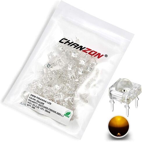 CHANZON 100 pcs 5mm Piranha Superflux Blue LED Diode Lights (Clear Transparent Round Lens 4 pins DC 3V 20mA) Lighting Bulb Lamps Electronics Components Indicator Light Emitting Diodes in Saudi Arabia