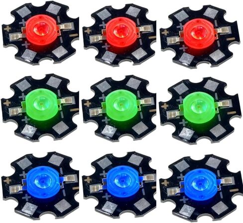 رقائق LED 1 وات 3 فولت - 3.4 فولت / 350 أمبير 120-130 لومن/ث، صمامات ثنائية باعثة للضوء فائقة السطوع 5000 كلفن مصابيح LED بيضاء لأي إلكترونيات ذاتية الصنع، عمر افتراضي يصل إلى 50000 ساعة - 15 قطعة in Saudi Arabia
