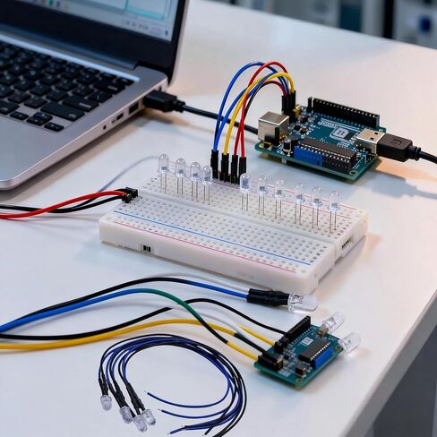 120 قطعة 5 مم 12 فولت من صمامات LED الثنائية السلكية مسبقًا + 50 قطعة من أنابيب الانكماش الحراري، عدسة دائرية شفافة مقاس 7.9 بوصة، مجموعة 6 ألوان مختلطة (20 قطعة لكل واحدة) مع مقاوم ملحوم مسبقًا للوحة قيادة السيارة، وإضاءة النماذج اليدوية in Kuwait