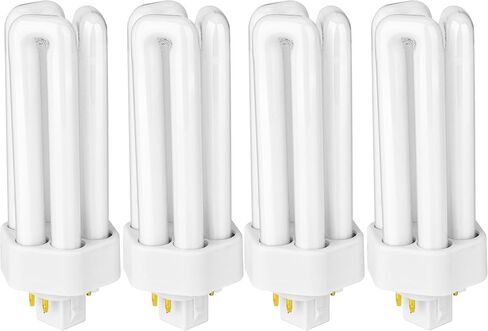 PLT-26W/3U/4-Pin 2700K GX24Q-3 Warm White, Compact Fluorescent Lamp Light Bulb, Triple Tube, Replacement for Sylvania 20879, Philips 458240, GE 97614, Pack of 4 in Saudi Arabia