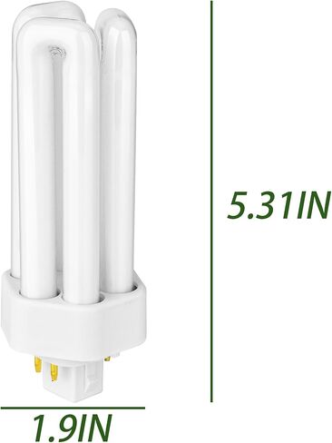 PLT-26W/3U/4-Pin 2700K GX24Q-3 Warm White, Compact Fluorescent Lamp Light Bulb, Triple Tube, Replacement for Sylvania 20879, Philips 458240, GE 97614, Pack of 4 in Saudi Arabia