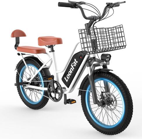 T20 Ebike للبالغين مع مقعد خلفي وسلة أمامية، ذروة 1000 واط Ebike - 48V 13Ah - مقعدان للتنقل بالدراجة الكهربائية - F / R قرص الفرامل الأمامية لامتصاص الصدمات - 20 بوصة × 3.0 بوصة إطار سميك -UL2849 in Kuwait