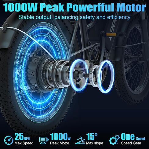 T20 Ebike للبالغين مع مقعد خلفي وسلة أمامية، ذروة 1000 واط Ebike - 48V 13Ah - مقعدان للتنقل بالدراجة الكهربائية - F / R قرص الفرامل الأمامية لامتصاص الصدمات - 20 بوصة × 3.0 بوصة إطار سميك -UL2849 in Kuwait