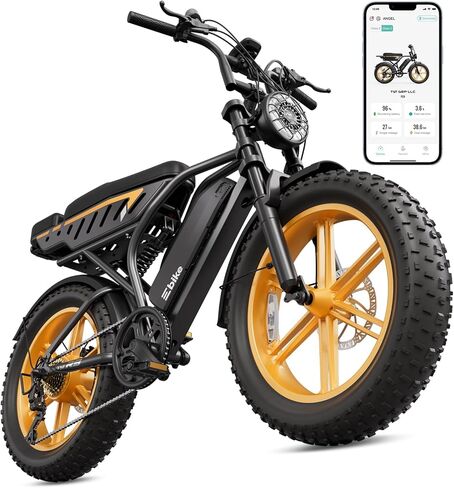 دراجة كهربائية TST للبالغين، محرك ذروة بقوة 1500 واط مع بطارية مدمجة 48 فولت 15/25 أمبير في الساعة، نطاق 60/120 ميل، دراجة كهربائية مطورة 28 ميل في الساعة، دراجة كهربائية بإطارات دهنية مقاس 20 بوصة لجميع التضاريس in Kuwait