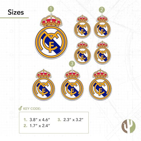 Desert Cactus Real Madrid FC Sticker Decal Vinyl Los Blancos Madridistas Soccer Laptop Water Bottle Car Scrapbook (Type 3-1) in Saudi Arabia
