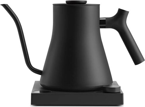 Fellow Stagg EKG Pro Electric Gooseneck Kettle - Pour-Over Coffee and Tea, Quick Heating, Precise Temperature Control, Scheduling, Built-in Brew Timer, Matte White with Maple Wood Handle, 0.9 Liter in Kuwait