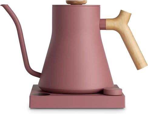 زميل stagg ekg pro electric groaseneck kettle-صب القهوة والشاي ، والتدفئة السريعة ، والتحكم الدقيق في درجة الحرارة ، والجدولة ، وموقت المشروب المدمج ، والأبيض غير اللامع مع مقبض خشب القيقب ، 0.9 لتر in Kuwait
