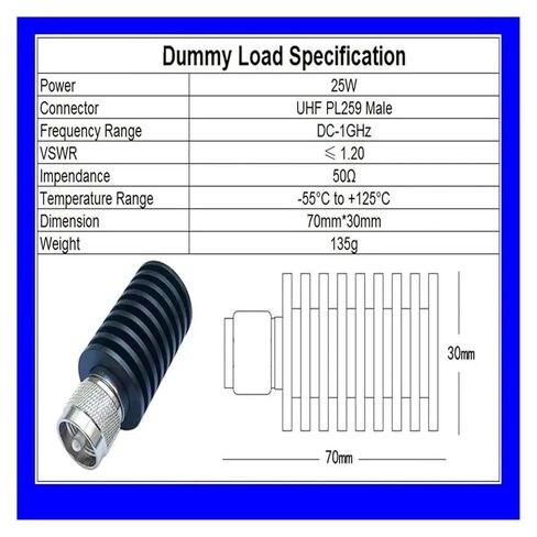 25W UHF PL259 Male Coaxial Termination Dummy Load 1GHz 50 Ohms in Kuwait