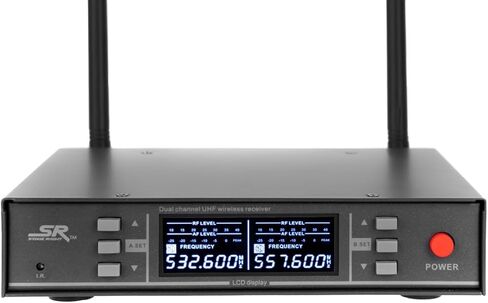 Monoprice UHF Dual Lavalier Wireless Microphones System - 200-Channel, For Church Services, Business Meetings, or Karaoke Singing - Stage Right Series in Saudi Arabia