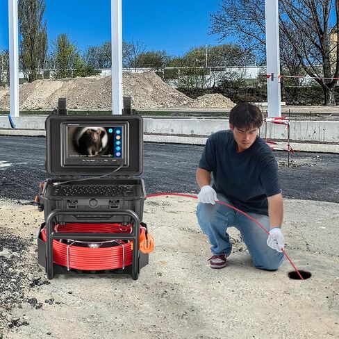 كاميرا VEVOR Sewer، 165 قدمًا / 50 مترًا، كاميرا تصريف ذاتية التسوية مع جهاز إرسال 512 هرتز، عداد مسافة، شاشة 9 بوصات 1080 بكسل HD كاميرات سباكة ثعبان مع أضواء - 12 مصباح LED وبطاقة 32 جيجابايت لأنابيب مجاري الهواء in Saudi Arabia