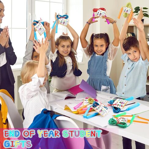 24 Set End of Year Student Gifts for Student from Teacher 7.8 ft Rainbow Adjustable Jump Rope Bulk with 24 Inspirational Cards Graduation Skipping Ropes for Outdoor School Exchange Party Supplies in Saudi Arabia
