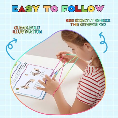 4 Pcs Cats Cradle String and Chinese Jump Rope Set 1.65 M Finger String and 5 M Elastic Jump Rope with 2 Game Instructions Fitness Educational Toys for Outdoor Indoor Play Exercise in Saudi Arabia