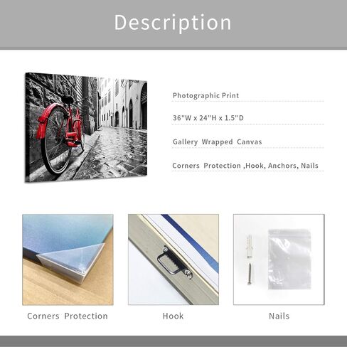 صور العمل الفني للدراجة من ARTISTIC PATH Cityscape Arts: طباعة فنية جرافيك لدراجة حمراء على القماش (36 بوصة عرض × 24 بوصة ارتفاع، متعددة الأحجام) in Kuwait