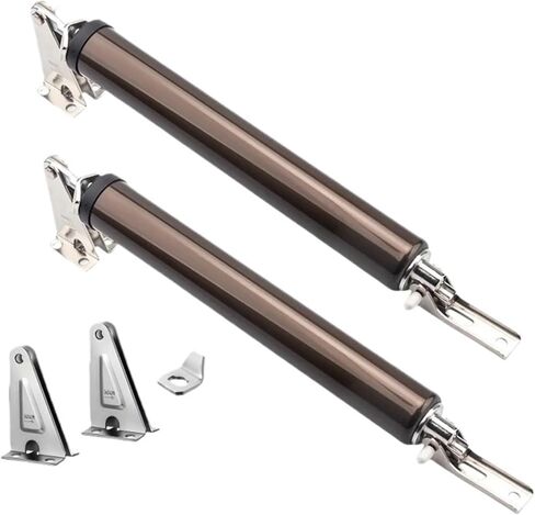 2 Set Heavy Duty Pneumatic Closer,Soft Closing Door Adjustable Speed Positioning Stop, Holder Hardware(2 Set Coffee) in Saudi Arabia