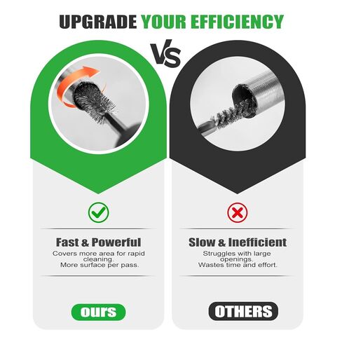 21PCS Bore Brush Set for Drill, Stainless Steel Round Wire Brushes, 9 Sizes (5/16’’-1-1/8’’) with 1/4" Hex Shank, Handle, 10mm Extension Bar, Goggles, Engine and Pipe Cleaning Brush Kit in Kuwait