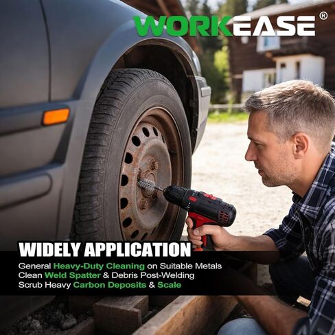 21PCS Bore Brush Set for Drill, Stainless Steel Round Wire Brushes, 9 Sizes (5/16’’-1-1/8’’) with 1/4" Hex Shank, Handle, 10mm Extension Bar, Goggles, Engine and Pipe Cleaning Brush Kit in Kuwait