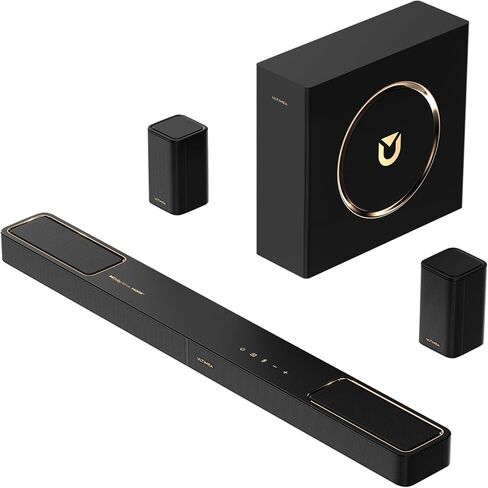 Ultimea 5.1.2Ch Sound Bar مع Dolby Atmos ، نظام صوت محيطي للتلفزيون مع 2 مكبرات صوت محيطة ، شريط صوت للتلفزيون الذكي ، شريط الصوت مع مضخم الصوت للمسرح المنزلي ، BT 5.4 ، HDMI Earc ، Skywave F40 in Kuwait