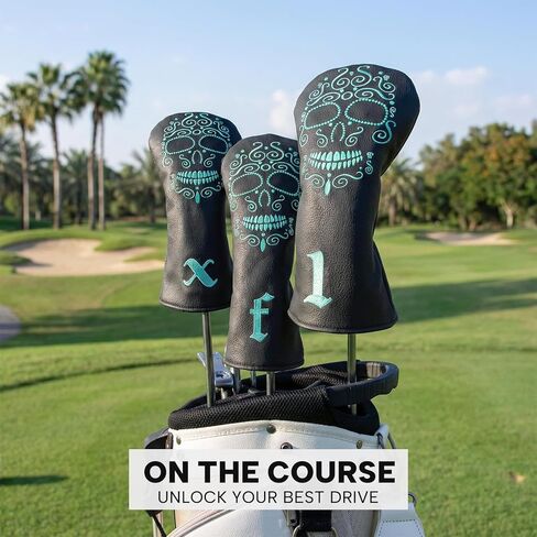 Skull Club Covers, Driver Headcover, 3 5 Fairway Wood Cover, Hybrid Headcovers, Golf Accessories Club Protection for Women Men Golfer in Saudi Arabia
