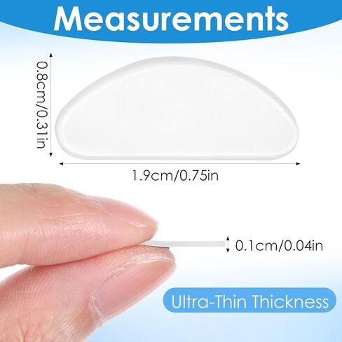 Mabor 40 Pcs D-Shaped Silicone Anti-Slip Nose Pads - Adhesive Eyeglass Nose Grips, Clear, for Plastic Frames & Glasses in Saudi Arabia