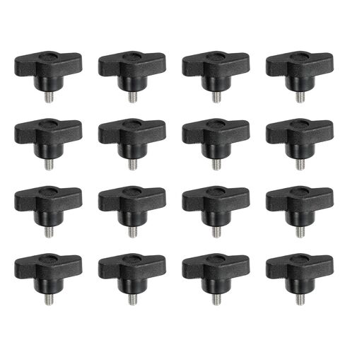 Z- Shaped Thumb Screws 304 Stainless Steel Tee Wing Knobs Screws Clamping t Head, M5 x 16mm Thread Fit for Replace Hand Tightening Knob Supply - Z Shaped (16 Pack, Black) in Saudi Arabia