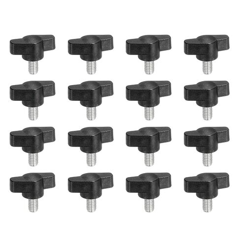 Z- Shaped Thumb Screws 304 Stainless Steel Tee Wing Knobs Screws Clamping t Head, M6 x 45mm Thread Fit for Replace Hand Tightening Knob Supply - Z Type (16 Pack, Black) in Saudi Arabia