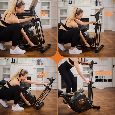 Rowing Machine for Home, 3 in 1 Magnetic Rower with 6-Level Height Adjustable, LCD Monitor & Phone Holder, APP Compatible, Folding Design, 350LBS Weight Capacity for Full-Body Workout in Kuwait