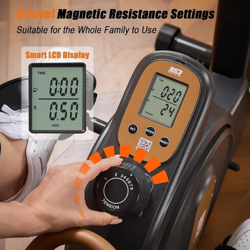 Rowing Machine for Home, 3 in 1 Magnetic Rower with 6-Level Height Adjustable, LCD Monitor & Phone Holder, APP Compatible, Folding Design, 350LBS Weight Capacity for Full-Body Workout in Kuwait