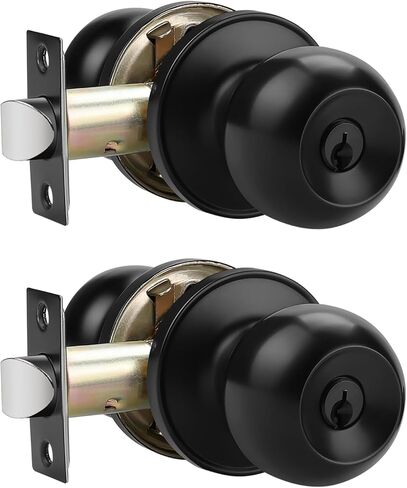 Probrico（3 Pack Entry Door Knob Keyed Alike,Satin Nickel Finish Door Lock Handle,Entry Door Lock/Ball Door knobs with Lock and Same Key,Entrance Knob[Lock with 3 Combo Keys] for Office or Front Door in Saudi Arabia