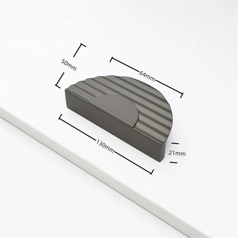 Semicircle Solid Cabinet Handles Zinc Alloy Wardrobe Door Kitchen Closet and Drawer 1Pcs(Pearl Grey-C64mm) in Saudi Arabia