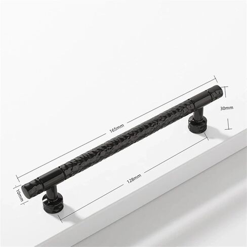 الصلبة T على شكل المطرقة نمط خزانة درج الأثاث مقابض الأبواب تسحب 1 قطعة (مشرق Black-C128mm) in Saudi Arabia