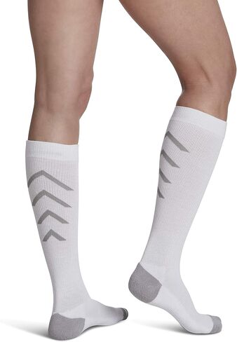 SIGVARIS Men's & Women's 401 Athletic Recovery Calf High Socks 15-20mmHg - White - X-Large in Kuwait
