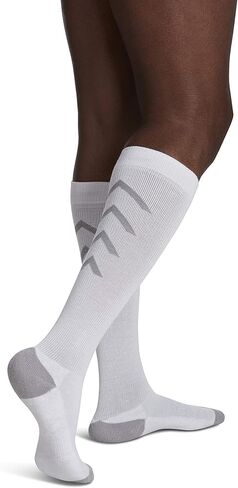 SIGVARIS Men's & Women's 401 Athletic Recovery Calf High Socks 15-20mmHg - White - X-Large in Kuwait