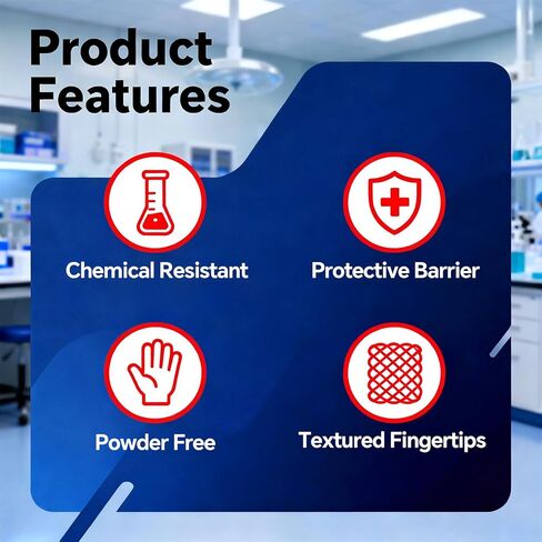 GTT Blue Nitrile Exam Gloves 6 Mil, Powder-Free Disposable Gloves for Medical, First Aid,Cleaning Food Prep, Tattoo,Cooking in Saudi Arabia