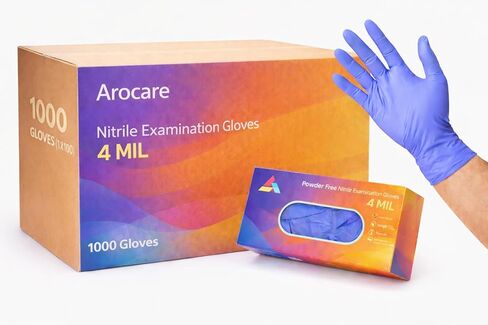 AroCare Examination Nitrile Gloves, Disposable, Powder-Free, Latex-Free, Multi-Purpose Protective Gloves for Medical in Saudi Arabia