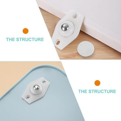 Veemoon 24pcs Adhesive Paste Swivel Caster Wheels for Storage Boxes and Furniture, Mini Ball Bearing Pulley Rollers White for Home Moving and Trash Can Bases in Saudi Arabia