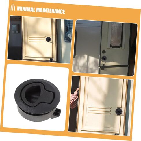 Lurrose 2 قطعة مزلاج دائري سحب فتحة القارب ملحقات سهلة التركيب لخزانة Rv تصميم انسيابي لتعزيز الأمن in Kuwait