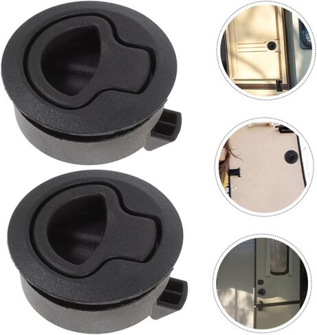 Lurrose 2 قطعة مزلاج دائري سحب فتحة القارب ملحقات سهلة التركيب لخزانة Rv تصميم انسيابي لتعزيز الأمن in Kuwait