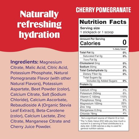 Ultima Replenisher Daily Electrolyte Powder Drink Mix – Sugar Free – Cherry Pomegranate, 30 Servings – Hydration Powder with 6 Electrolytes and Trace Minerals – Keto Friendly, Vegan, Non-GMO in Saudi Arabia